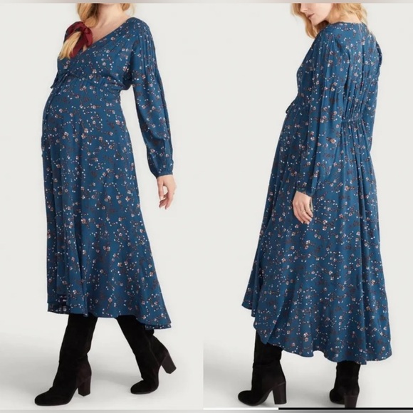 Hatch Maternity Shaina Dress in Moroccan Blue Floral *NWT* size 1 - Picture 1 of 7
